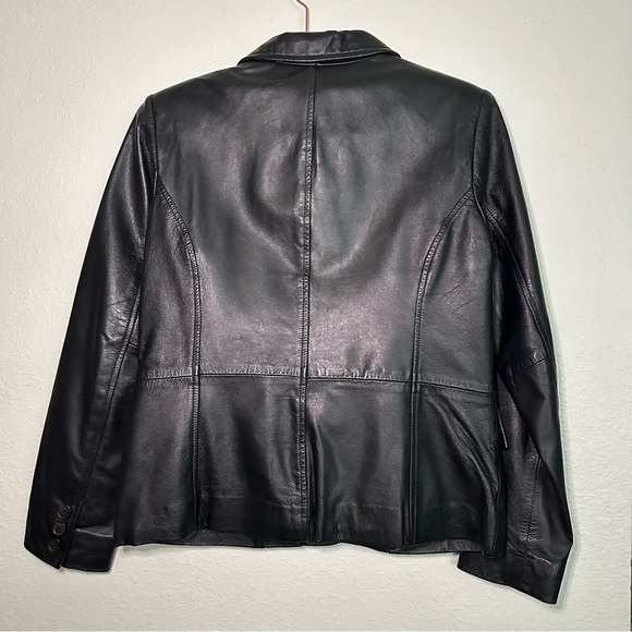 Vintage Black Genuine Leather Jacket - Picture 3 of 10